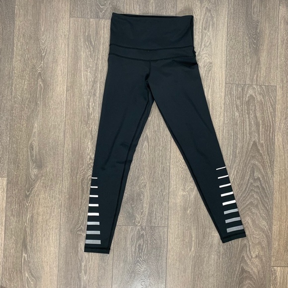 Lilybod Molly Leggings High Rise Waist Tights Striped Tarmac Black Size XS - Picture 7 of 15